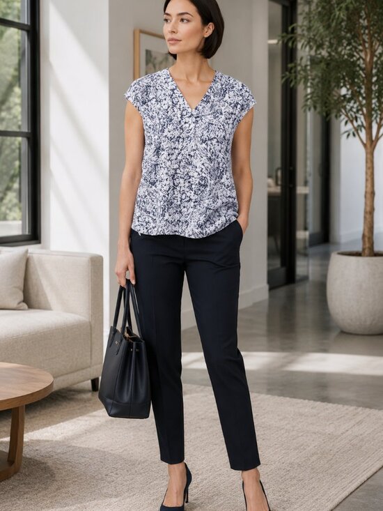 MM Lafleur Tops - MM Lafluer Townsend Top Indigo Marble Sz. S